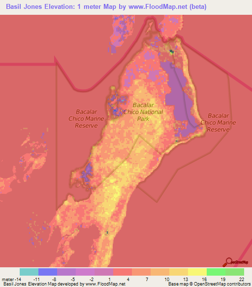 Basil Jones,Belize Elevation Map