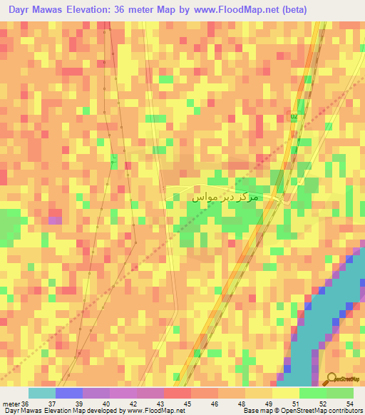 Dayr Mawas,Egypt Elevation Map