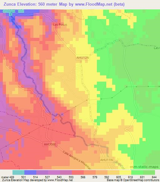 Zunca,El Salvador Elevation Map