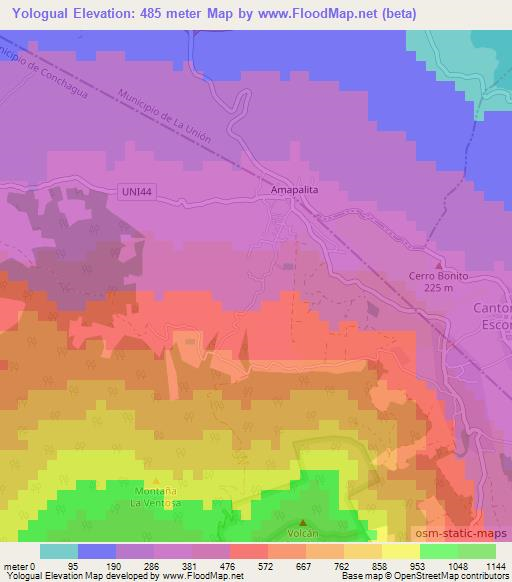 Yologual,El Salvador Elevation Map