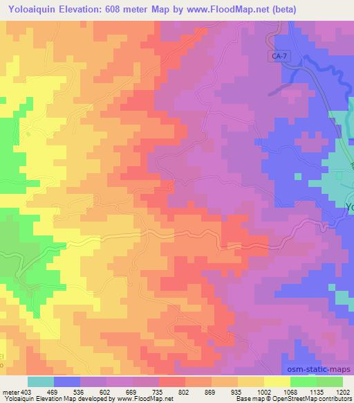 Yoloaiquin,El Salvador Elevation Map