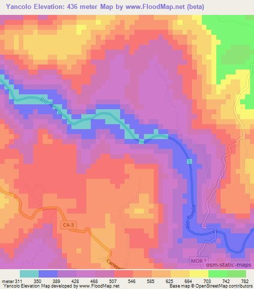 Yancolo,El Salvador Elevation Map