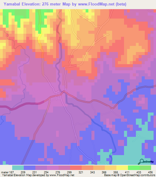 Yamabal,El Salvador Elevation Map