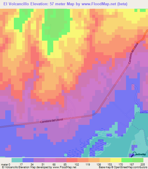 El Volcancillo,El Salvador Elevation Map