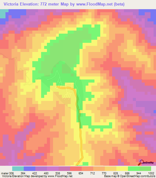 Victoria,El Salvador Elevation Map