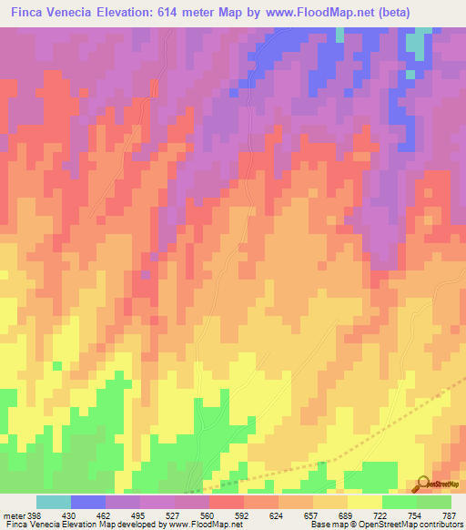 Finca Venecia,El Salvador Elevation Map