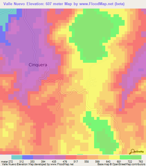 Valle Nuevo,El Salvador Elevation Map