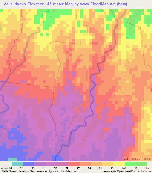 Valle Nuevo,El Salvador Elevation Map