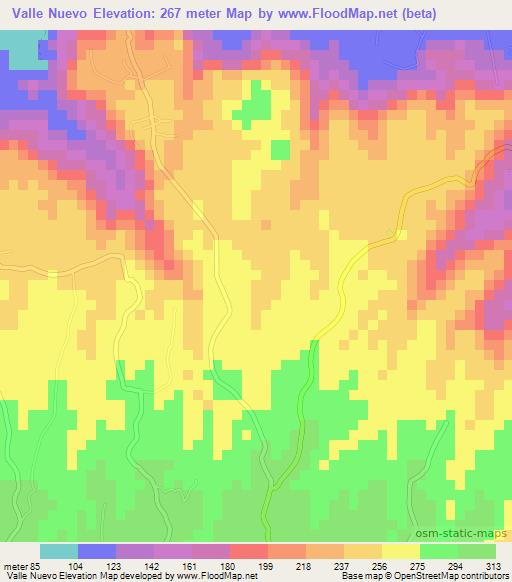 Valle Nuevo,El Salvador Elevation Map