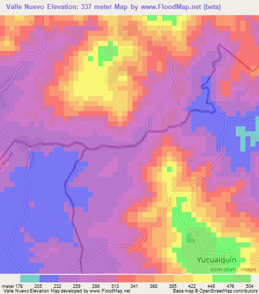 Valle Nuevo,El Salvador Elevation Map
