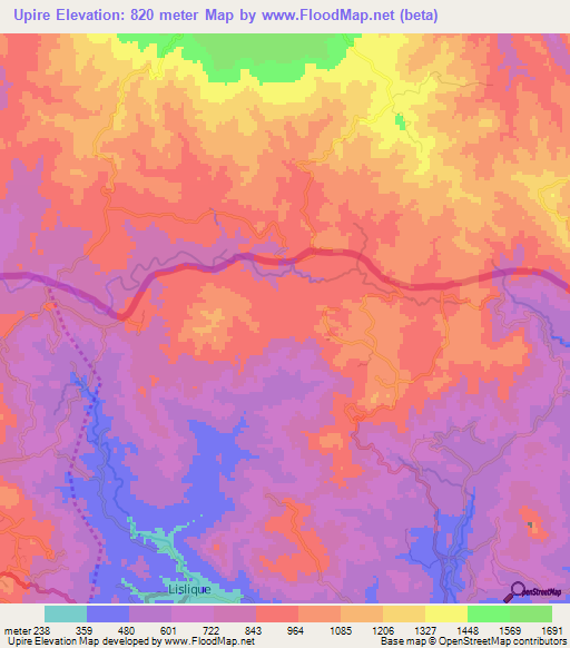 Upire,El Salvador Elevation Map