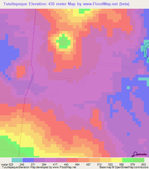 Tutultepeque,El Salvador Elevation Map