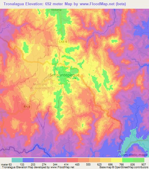 Tronalagua,El Salvador Elevation Map