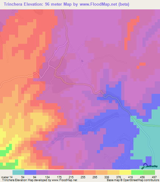 Trinchera,El Salvador Elevation Map