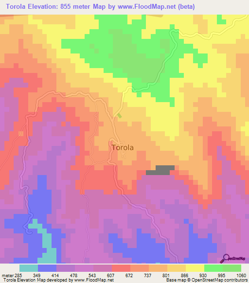 Torola,El Salvador Elevation Map