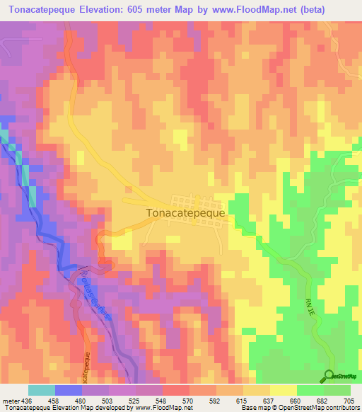 Tonacatepeque,El Salvador Elevation Map