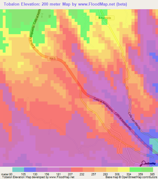 Tobalon,El Salvador Elevation Map