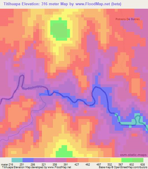 Titihuapa,El Salvador Elevation Map