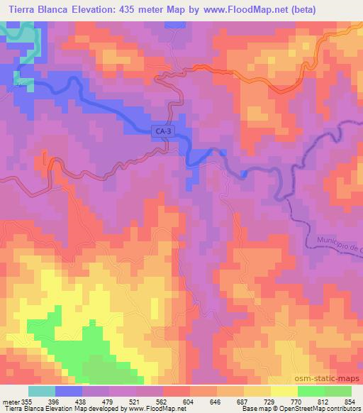 Tierra Blanca,El Salvador Elevation Map