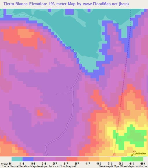 Tierra Blanca,El Salvador Elevation Map