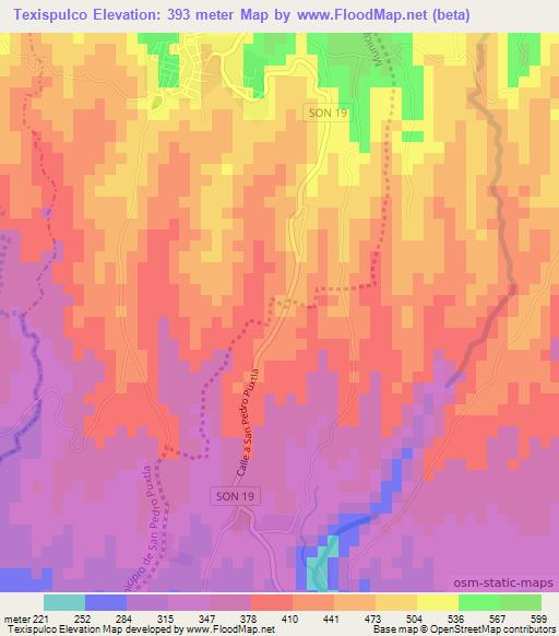 Texispulco,El Salvador Elevation Map
