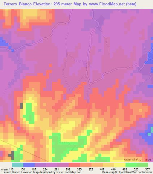 Terrero Blanco,El Salvador Elevation Map