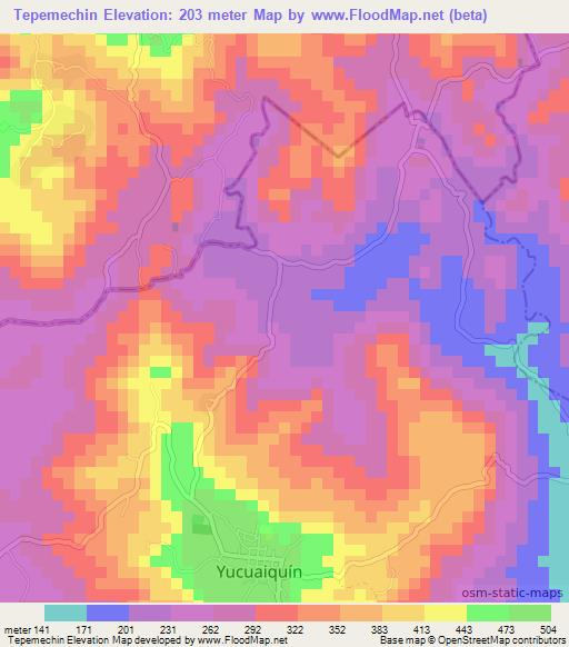 Tepemechin,El Salvador Elevation Map