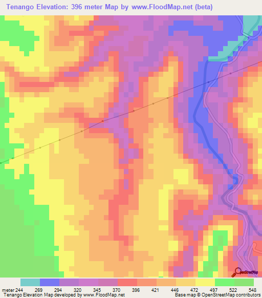 Tenango,El Salvador Elevation Map