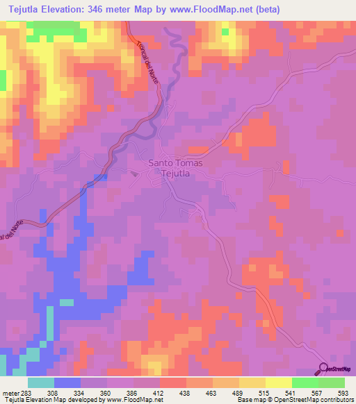 Tejutla,El Salvador Elevation Map