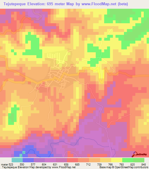 Tejutepeque,El Salvador Elevation Map