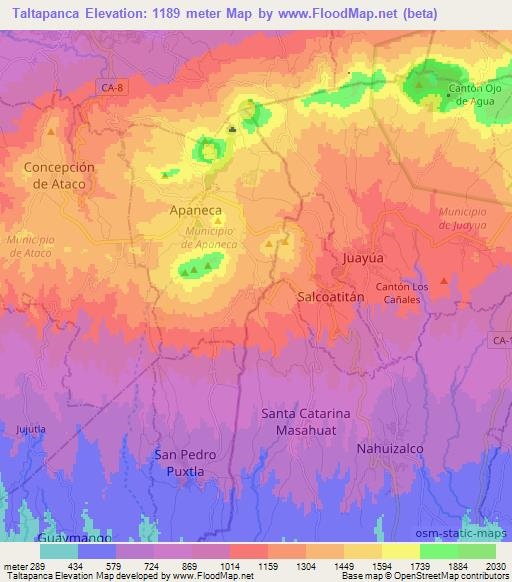 Taltapanca,El Salvador Elevation Map