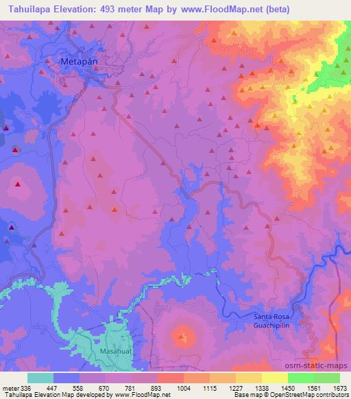 Tahuilapa,El Salvador Elevation Map