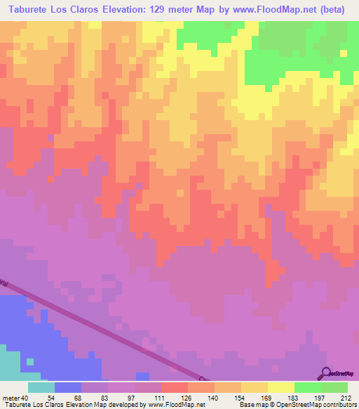 Taburete Los Claros,El Salvador Elevation Map