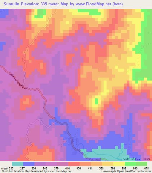 Suntulin,El Salvador Elevation Map
