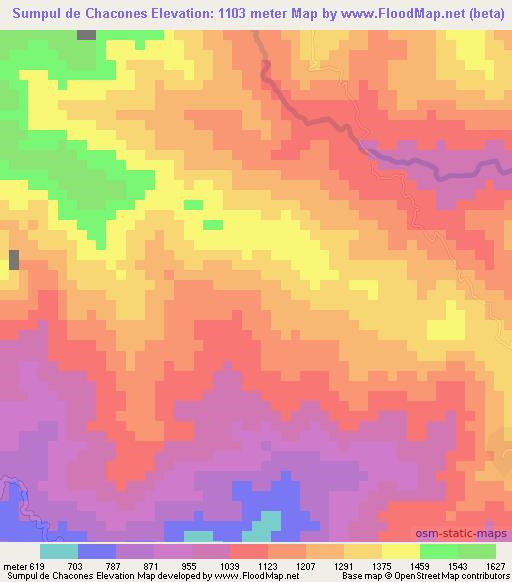 Sumpul de Chacones,El Salvador Elevation Map