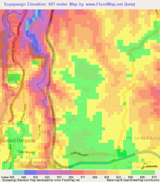 Soyapango,El Salvador Elevation Map