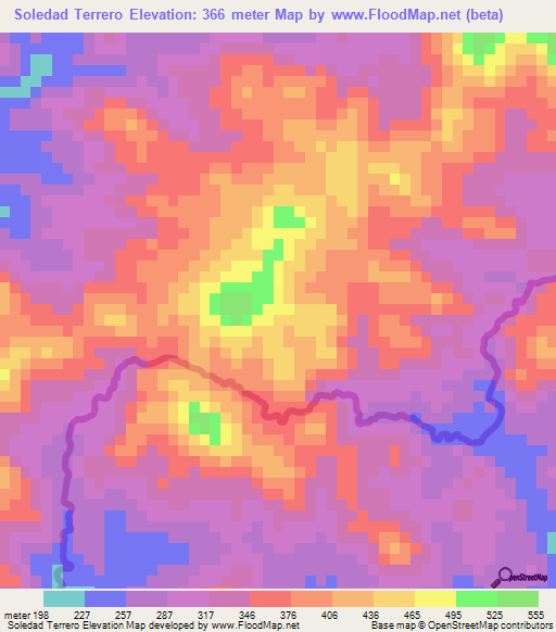 Soledad Terrero,El Salvador Elevation Map