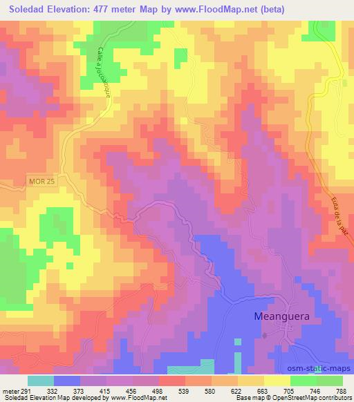 Soledad,El Salvador Elevation Map