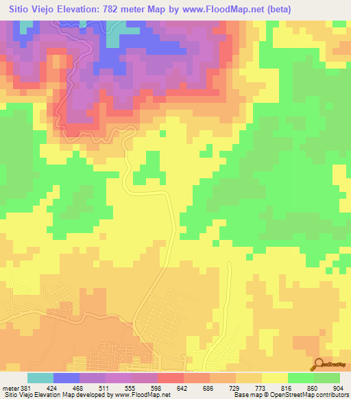 Sitio Viejo,El Salvador Elevation Map