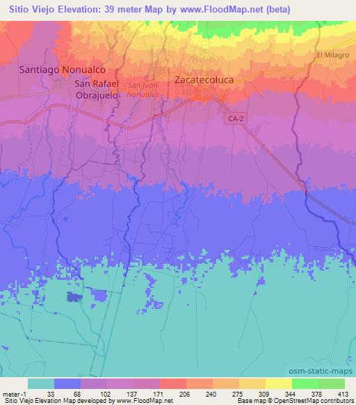 Sitio Viejo,El Salvador Elevation Map
