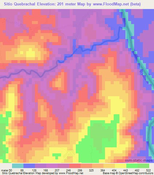Sitio Quebrachal,El Salvador Elevation Map