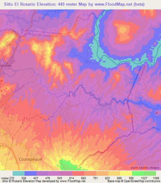 Sitio El Rosario,El Salvador Elevation Map