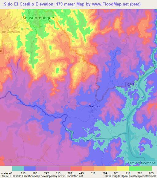 Sitio El Castillo,El Salvador Elevation Map