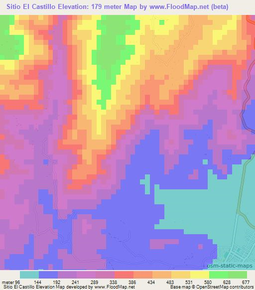 Sitio El Castillo,El Salvador Elevation Map