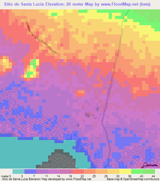 Sitio de Santa Lucia,El Salvador Elevation Map