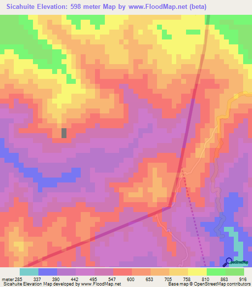 Sicahuite,El Salvador Elevation Map