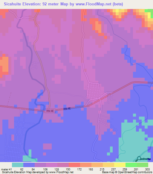 Sicahuite,El Salvador Elevation Map
