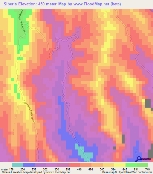 Siberia,El Salvador Elevation Map