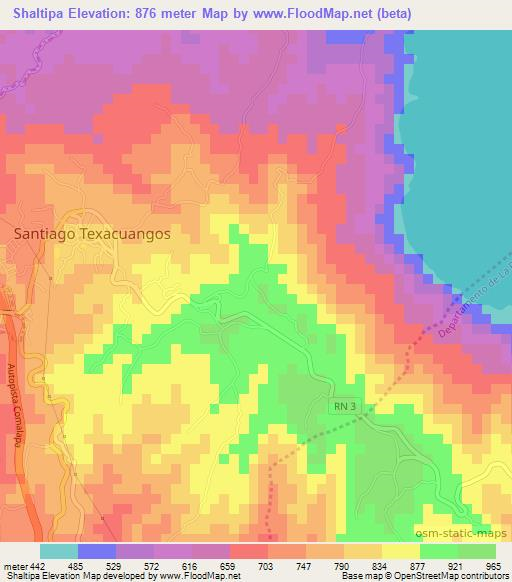 Shaltipa,El Salvador Elevation Map