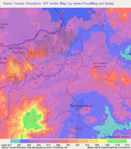 Santo Tomas,El Salvador Elevation Map
